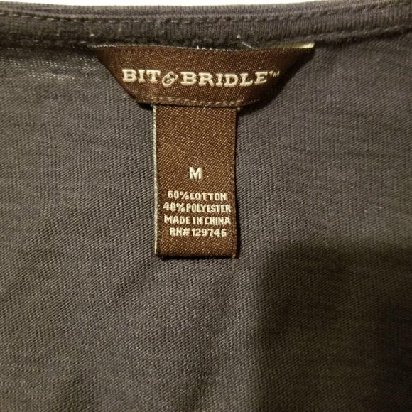 Bit & Bridle Black Open Cardigan Sz M - Picture 4 of 4